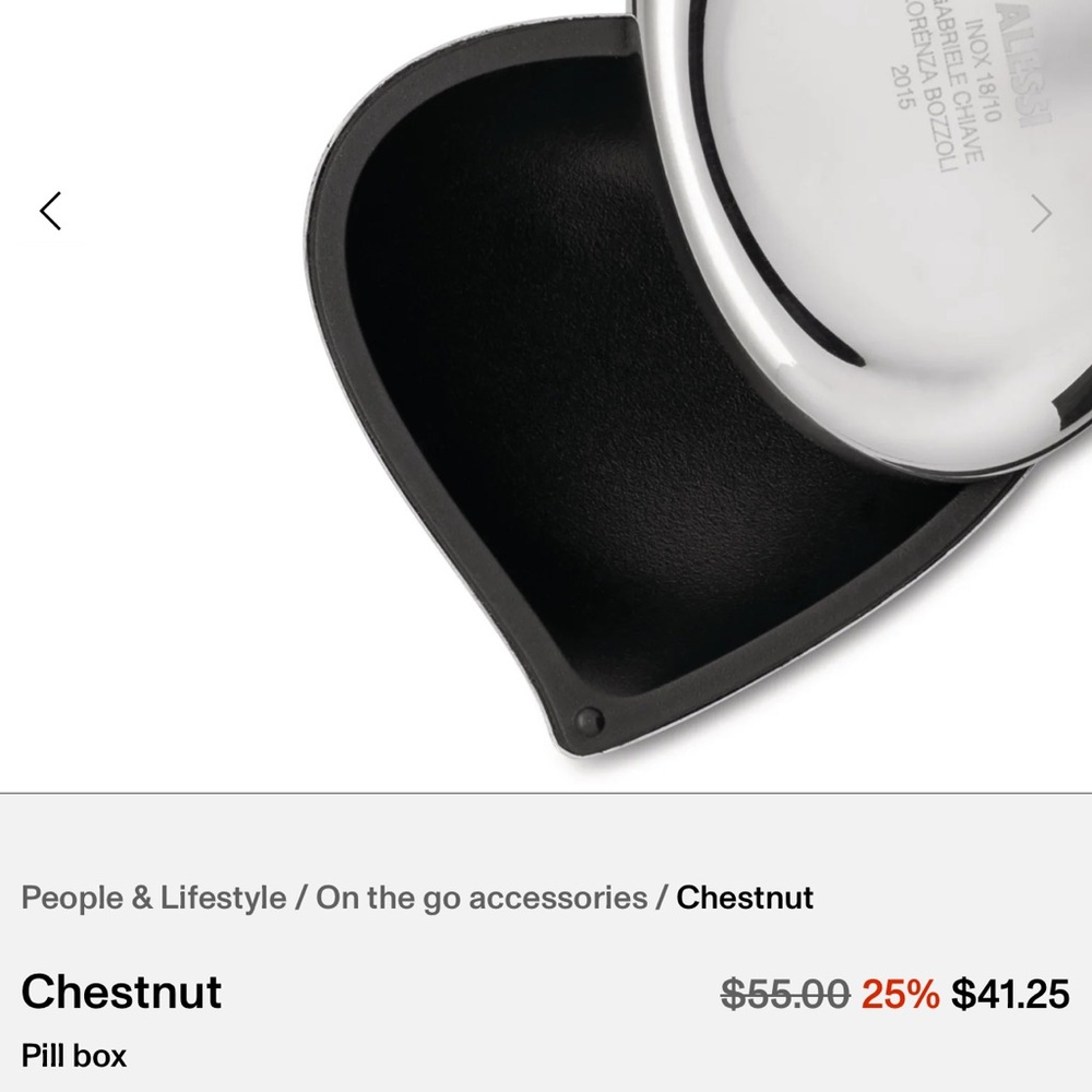 ALESSI Chestnut Pill Box - Picture 6 of 6